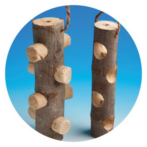 Wooden Suet Log Feeder
